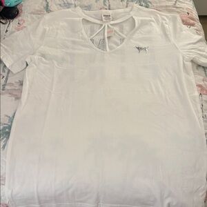 PINK Victoria's Secret White Short Sleeve Tee